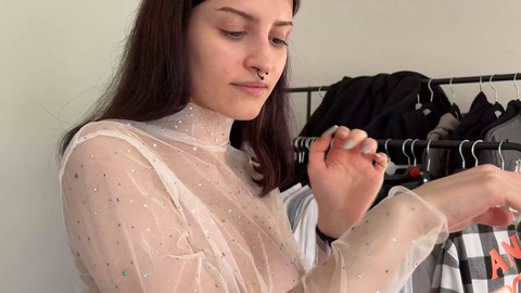 Cute girl, try on haul, verified amateur