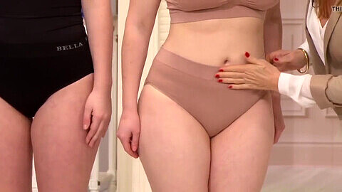 Adorable curvy booties on display at a lingerie store