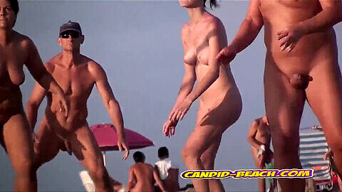 Nude beach, nude volleyball beach, plaża podglądane