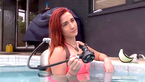 Erotic Scuba Diver enjoys her underwater pleasure toys