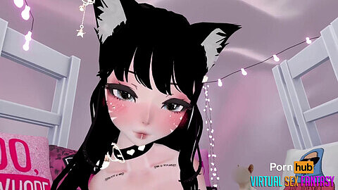 VR Girlfriend Miku Honey role-playing a bashful solo jack off session just for you!