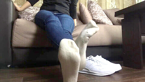 Giantess socks, dirty socks, dirty white socks