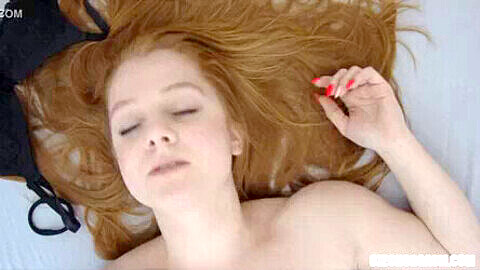 Real masturbation of young Czech redhead nymph
