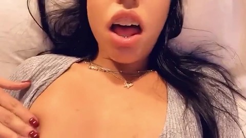 Latina babe Rachel Rivers with braces shows off her dance moves and shoots a load on Snapchat