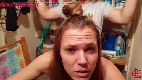 18-year-old amateur teengirls have their first sorority hookup in the store room!