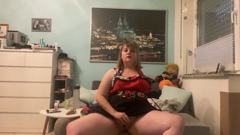 Gorgeous amputee teen in an adorable dress experiences mind-blowing orgasm with an amazing toy