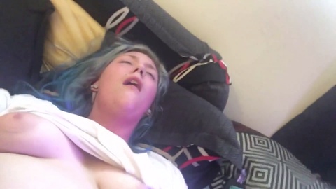 Sexy fat babe in solo masturbation at home