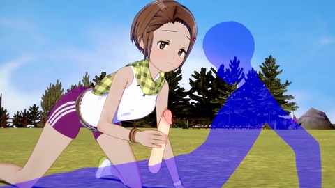 Gamer girl, three way, anime hentai