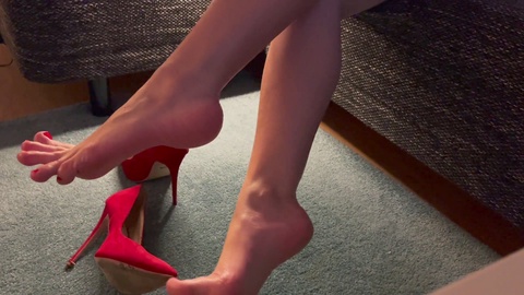 High heels, smelly feet, submissive slut