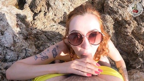 Beach blowjob, szybki numerek, public sex beach