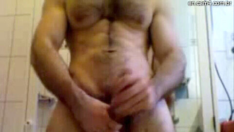 Jacking off, gay jerking off, fur covered