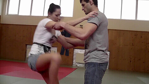 Self defense, dad teaching wrestling, bjj judo feet