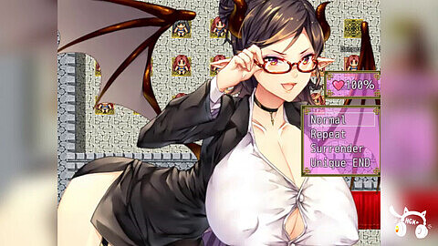 Hentai teacher, eroge game, anime demon girl
