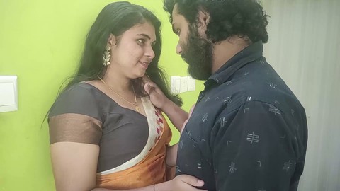 Sensual lip lock romance: Vaishnavy and Sharun, Vaiga and Varun, in a sari