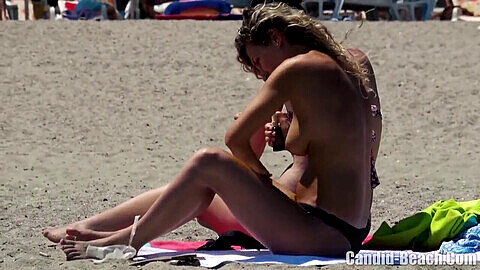 Topless boobs, big boobs topless beach, beach voyeur teen