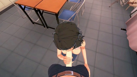 Sadayo Kawakami, l'insegnante arrapata, viene scopata in gola a scuola - Persona 5 hentai