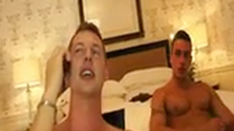Wild raw threesome action: Gay studs going bareback in public!