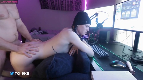Seductive transgender gamer girl gets passionately fucked and filled with cum