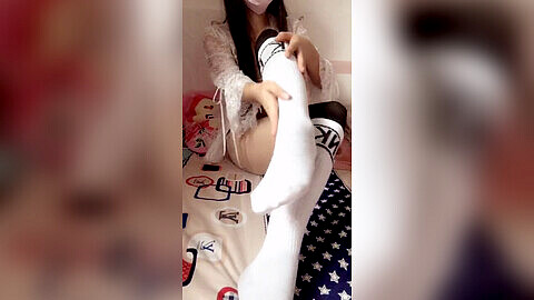 Young chinese teen cam, cam china girl, socks tease