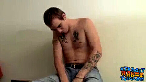 Inked thug can't wait to release his load after an intense solo session