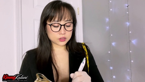 Roleplay, penis measure, glasses