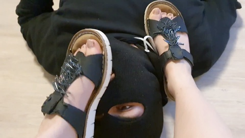 Shoe fetish, foot slave, shoe licking