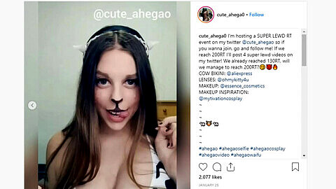 Ahegao compilation, amateur cosplayer, ahegao henti cosplay girl compilation
