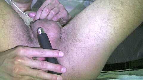 Teasing with new prostate toy and shooting a load all over it