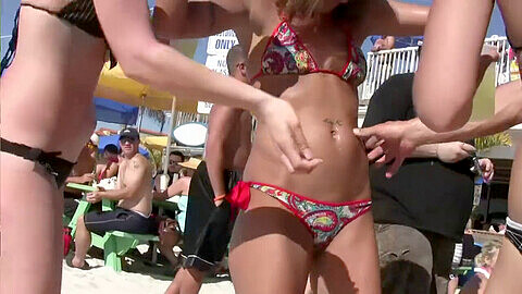 Dance party, party spring, nude beach exhibitionist flashing